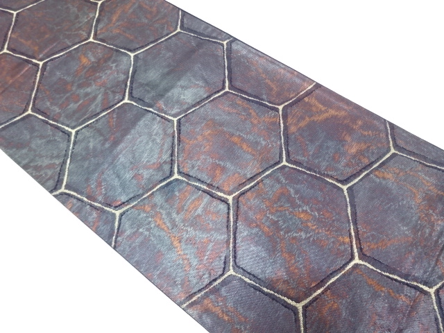 亀甲模様織り出し　袋帯